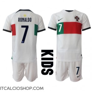 Portogallo Cristiano Ronaldo #7 Seconda Maglia Bambino Mondiali 2022 Manica Corta (+ Pantaloni corti)